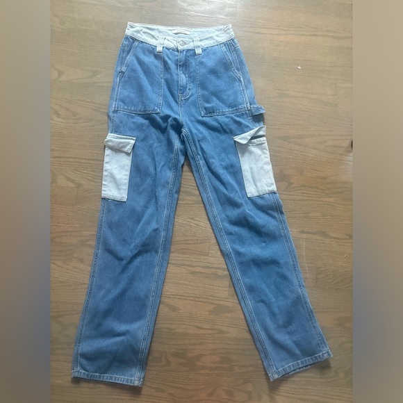 Pacsun Colorblock Boyfriend Cargo Carpenter Pants Womens size 28 - Picture 8 of 10